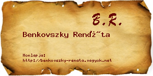 Benkovszky Renáta névjegykártya